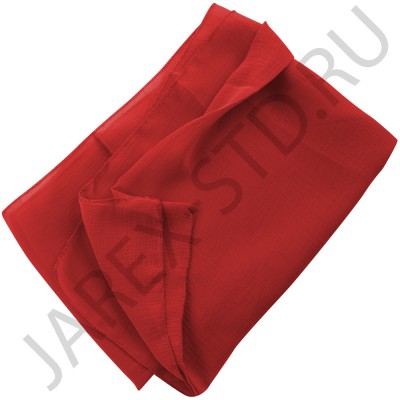 Платок красный, крепдешин, 80×80 см