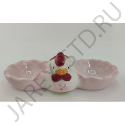 Подставка пасхальная для 2-х яиц, цветная керамика; h.Арт.ПК-П-6708-4