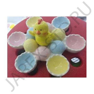 Подставка пасхальная для 6-ти яиц, цветная керамика; h.Арт.ПК-П-001