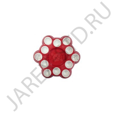 Подставка пасхальная для кулича и 12-ти яиц, красный пластик, d20 см