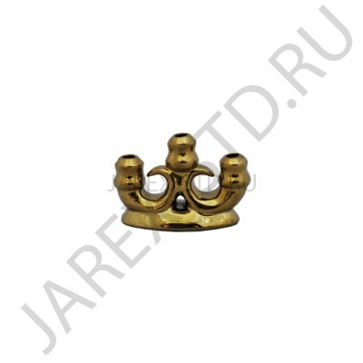 Подсвечник, 3-х рожковый, керамика, золотой; h6,5.Арт.КБЛ-016