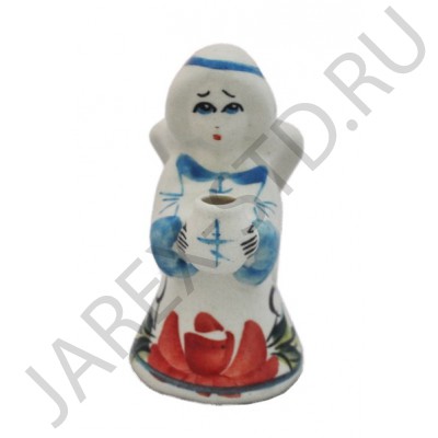 Подсвечник "Ангел", керамика, расписной; h10,5.Арт.КРР-017