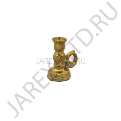 Подсвечник "Ферзь", керамика, золотой; h6.Арт.КБЛ-008