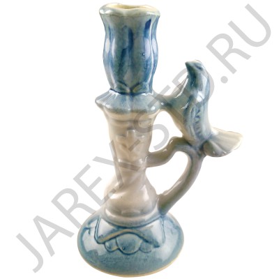 Подсвечник "Голубь", керамика, голубой; h10,5.Арт.КЦ-043/гол