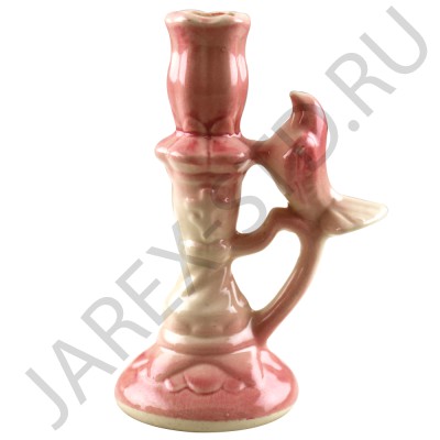 Подсвечник "Голубь", керамика, розовый; h10,5.Арт.КЦ-043/р