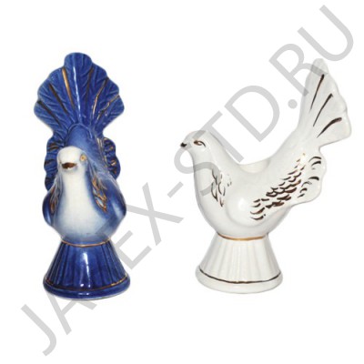Подсвечник "Голубь", керамика, с золотом; h7.Арт.КБЗ-007