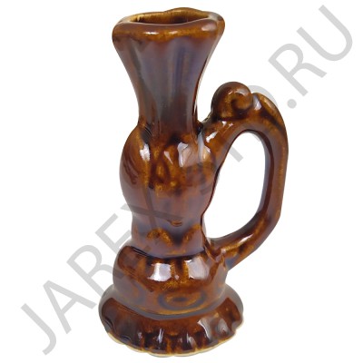 Подсвечник "Кувшин с ручкой", керамика, коричневый; h7,0.Арт.КЦ-049/кор