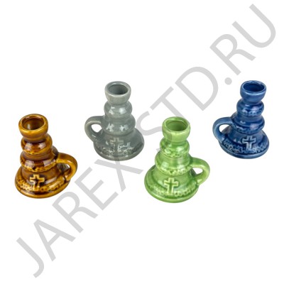 Подсвечник "Кувшин с ручкой", керамика, цвет в ассортименте; h 5,5.Арт.КЦ-КР/60