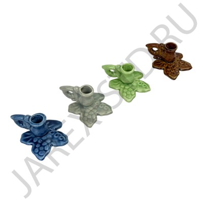 Подсвечник «Лист», керамика, цвет в ассортименте, 3 см