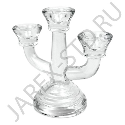 Подсвечник на  3 свечи, стекло; h 13.Арт.ПС-0796-1