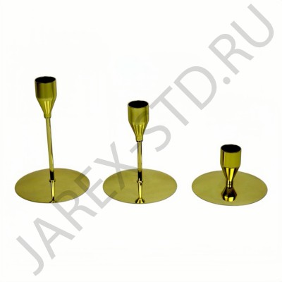 Подсвечник набор из трех штук (малый, средний, большой) металл; h 14,5.Арт.ПН-1717-1