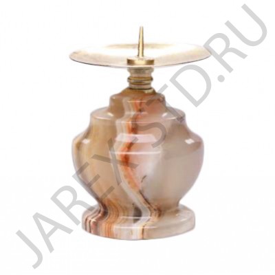 Подсвечник с наконечником, оникс; h6.Арт.О-П-004
