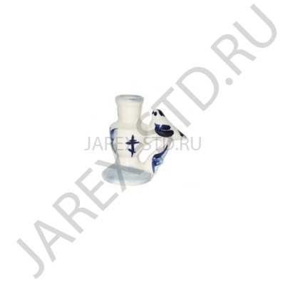 Подсвечник "Птичка", керамика, гжель; h6.Арт.КГ-002