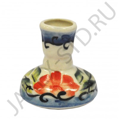 Подсвечник "Пустышка", керамика, расписной; h4,5.Арт.КРР-006