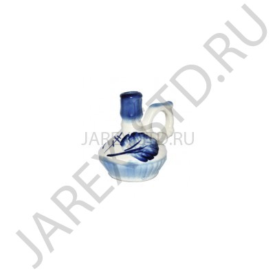 Подсвечник "Пузатик", керамика, гжель; h5,5.Арт.КГ-006