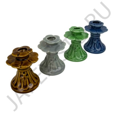 Подсвечник "Цветок", керамика, цвет в ассортименте; h6.Арт.КЦ-Ц/11