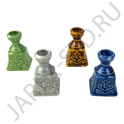 Подсвечник "Вазочка", керамика, цвет в ассортименте; h 6,5.Арт.КЦ-В/57