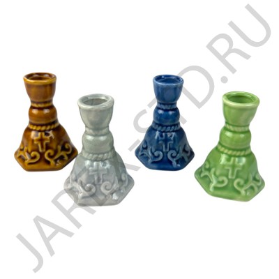 Подсвечник "Вазочка", керамика, цвет в ассортименте; h 6,2.Арт.КЦ-В/58