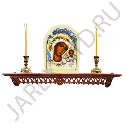 Полка для икон деревянная прямая, резная; 10*70.Арт.ПИ-Пр-70