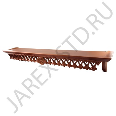 Полка для икон деревянная прямая, резная; 10*70.Арт.ПИ-Пр-70