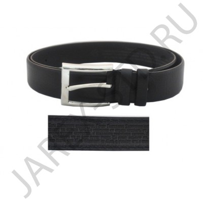 Ремень с молитвой , кожа, цвет черный; 3,5*123.Арт.ИК-С14Ч