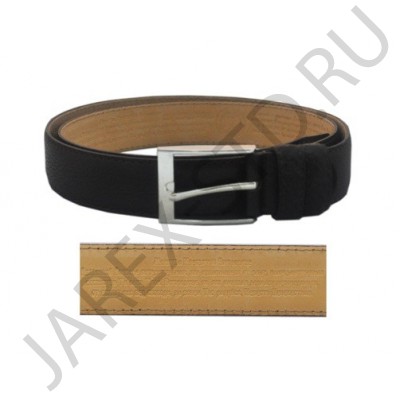 Ремень с молитвой , кожа, цвет черный; 3,5*122.Арт.ИК-С1пп