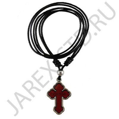 Православный нательный крест с гайтаном, металл, дерево; h4.Арт.КН-4879-21