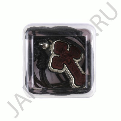 Православный нательный крест с гайтаном, металл, дерево; h4.Арт.КН-4879-21