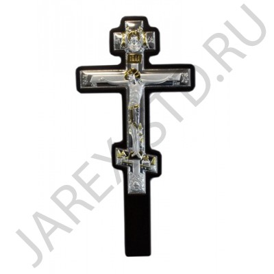 Распятие, дерево, металл, напыление серебро&золото; 15*31.Арт.И-ГР-1300-2BX