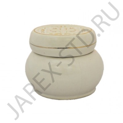 Просфорница, керамика, белая с золотом; h7.Арт.КБЗ-023