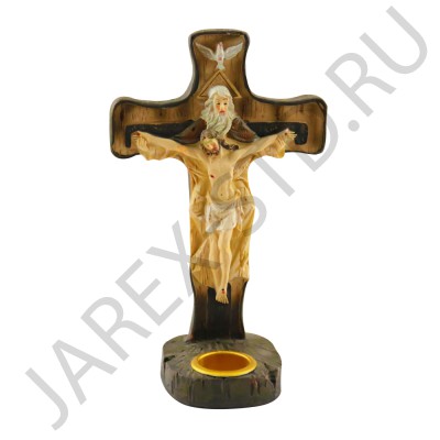 Крест с Распятием, настольный, полистоун; 9,5*15.Арт.П-КР-50590