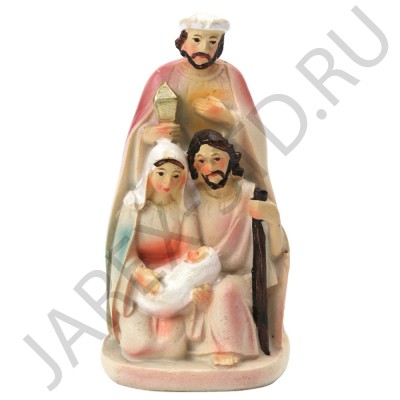 Рождественский вертеп "Святое семейство",  полистоун; h10.Арт.ПК-Р-111-6