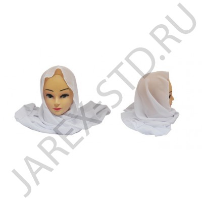 Шарф белый, крепдешин, 60×140 см