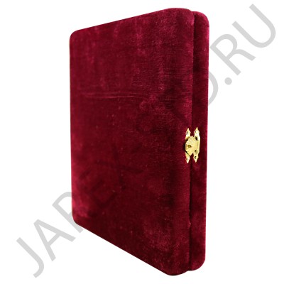 Складень "Спаситель - Казанская", красный бархат, полиграфия; 18*21.Арт.СКК-Б-2/2