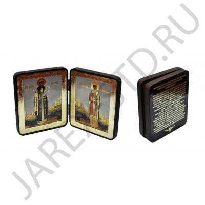 Складень "Пётр и Феврония" с молитвой, мдф широкий, полиграфия; 8*10.Арт.И-Ш-МДФ-2/ПФ