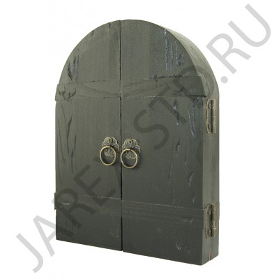 Триптих "Спиридон Тримифунтский с Архангелами", арочный, дерево, позолота,печать-краска; 17*23.Арт.СК-Г-1/134