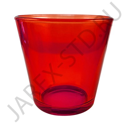 Стакан для лампад, стекло, красный, 7,5 см