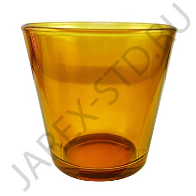 Стакан для лампад, стекло, желтый; h7,5.Арт.СЛ-128-2/жел