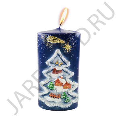 Свеча рождественская «Зимняя», парафиновая, 15 см