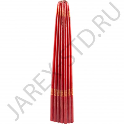 Красные Иерусалимские свечи, обожжённые Благодатным огнём.Пучок 33 штуки; h24.Арт.С-И-1/К