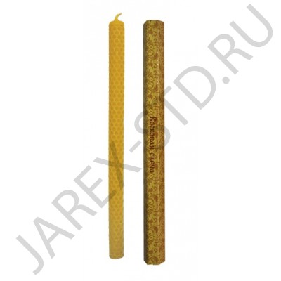 Свеча восковая с узором "Вощина"; h32.Арт.СВУ-001В