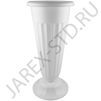 Ваза для цветов, пластик, белая; h47.Арт.ВП-05/5352