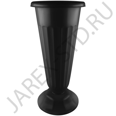 Ваза для цветов, пластик, чёрная; h47.Арт.ВП-05/5142