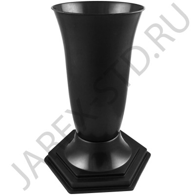 Ваза для цветов, пластик, чёрная; h30.Арт.ВП-06/Ч